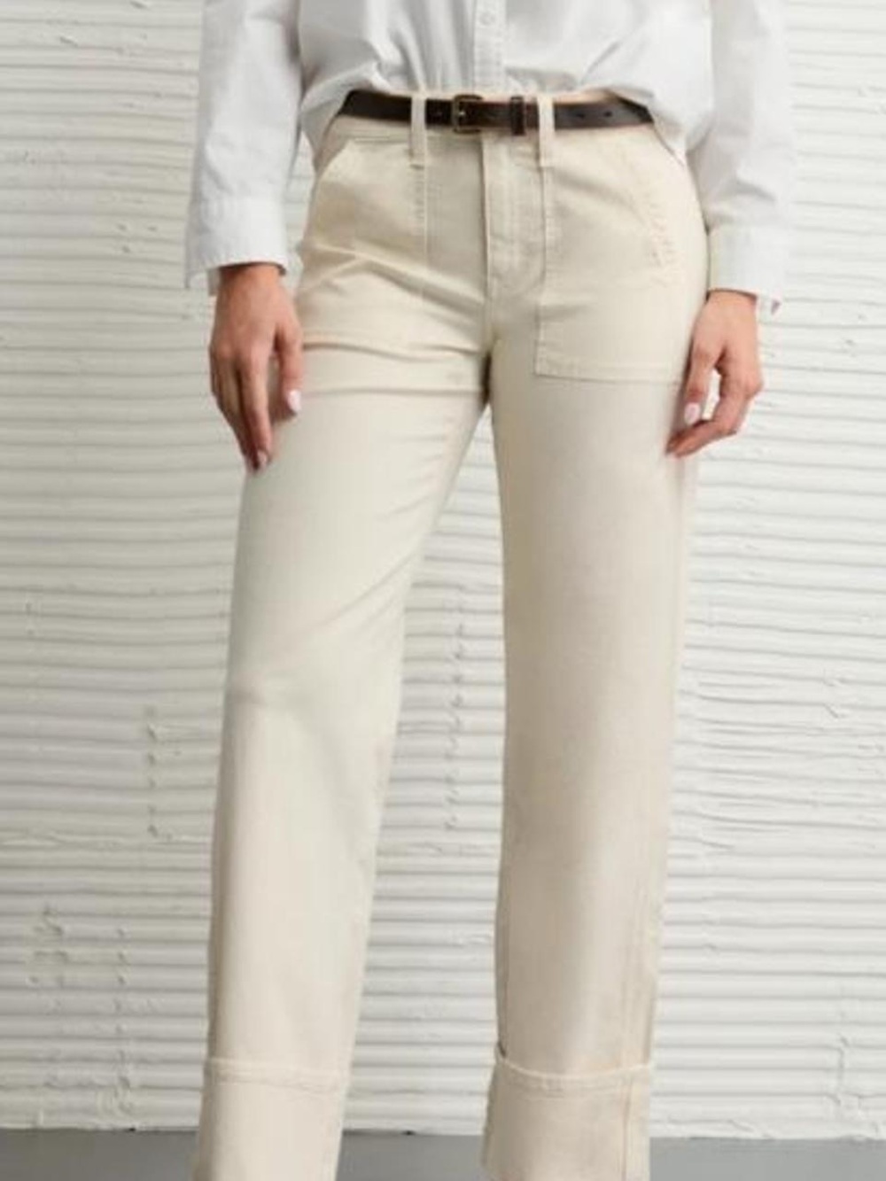 American Eagle Outfitters Off-White stovepipe Utility Jeans